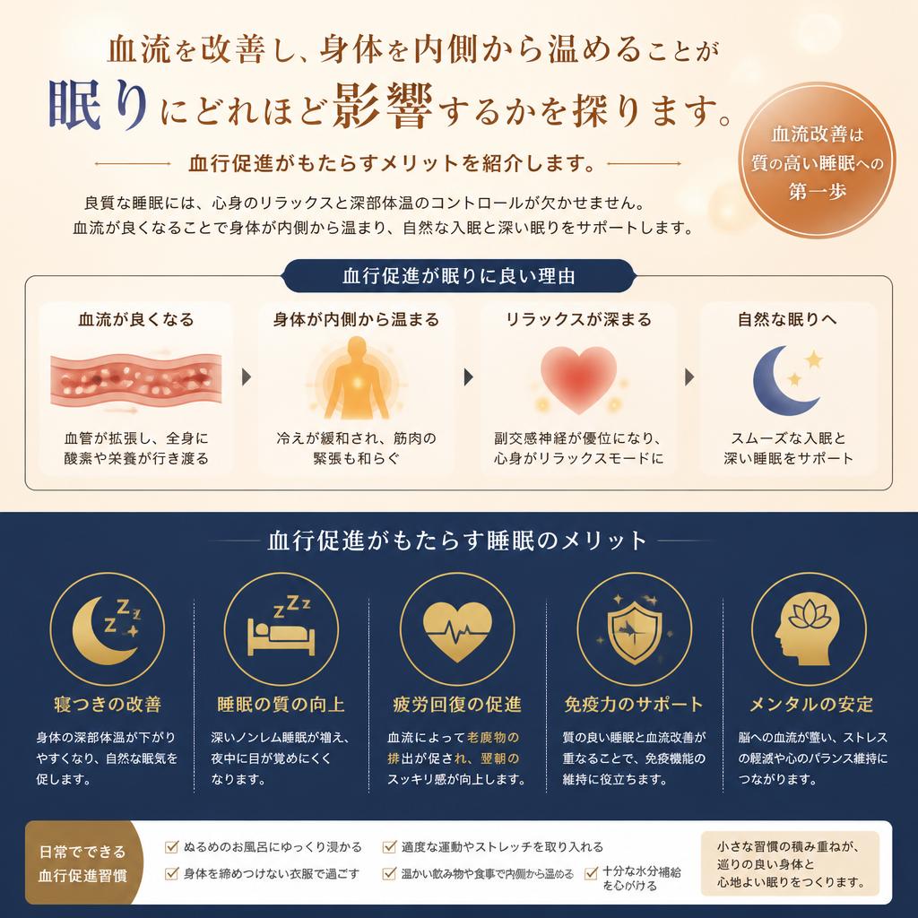 4. 血行促進でぐっすり眠る！