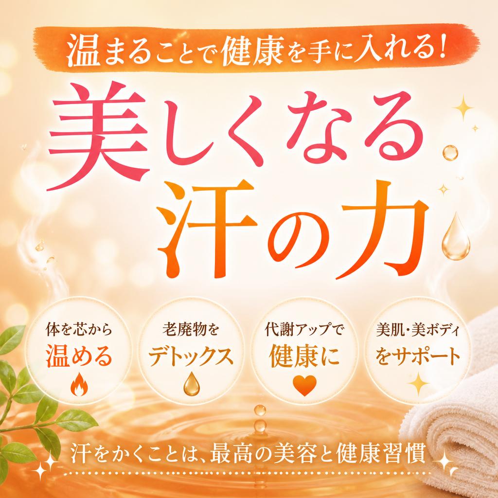 「温まることで健康を手に入れる！美しくなる汗の力」