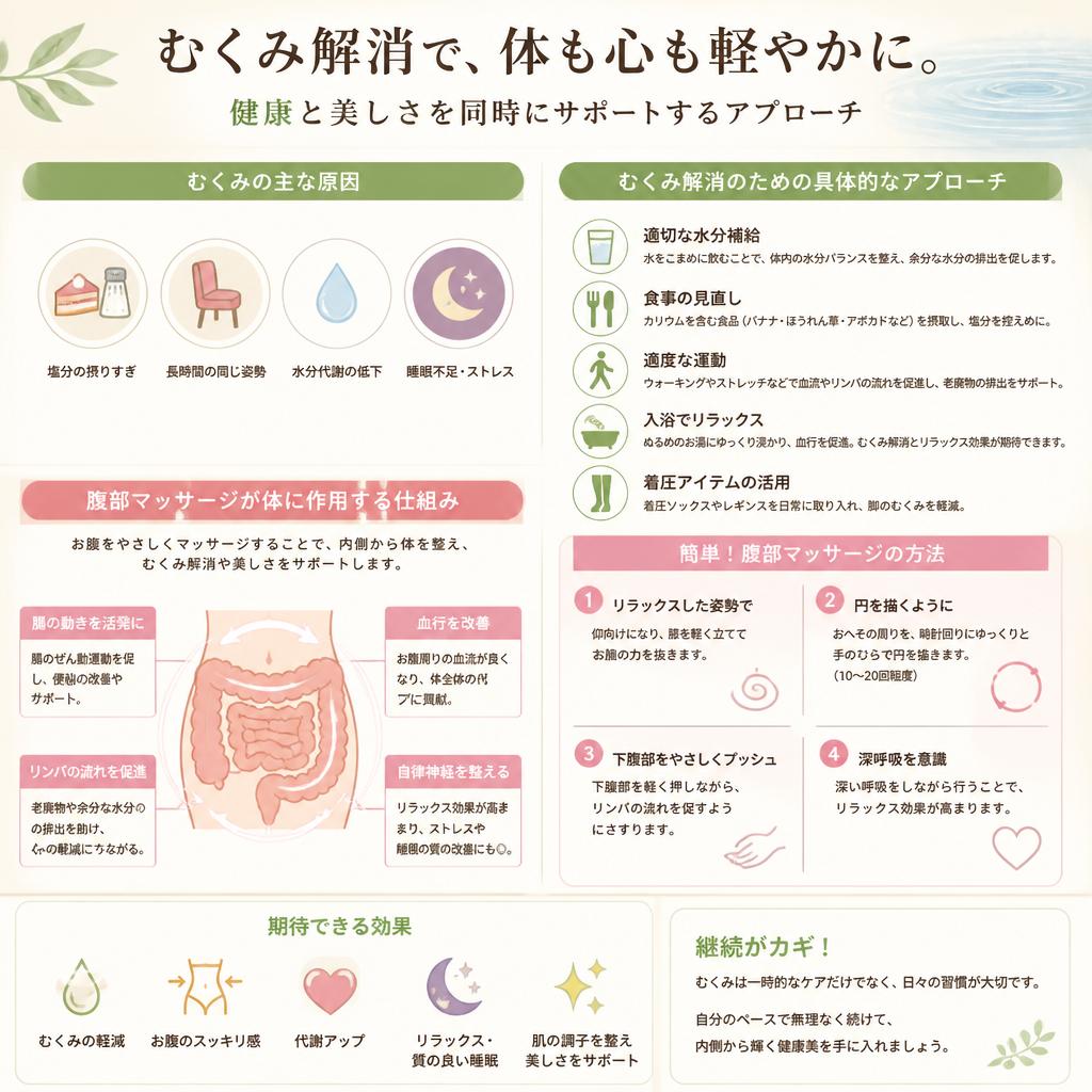 4. むくみ解消と腹部マッサージの効果