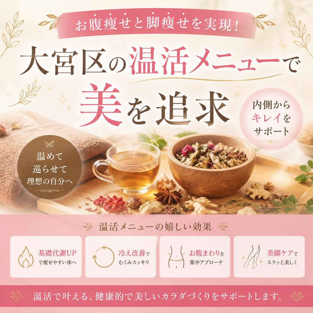 お腹瘦せと脚瘦せを実現！大宮区の温活メニューで美を追求