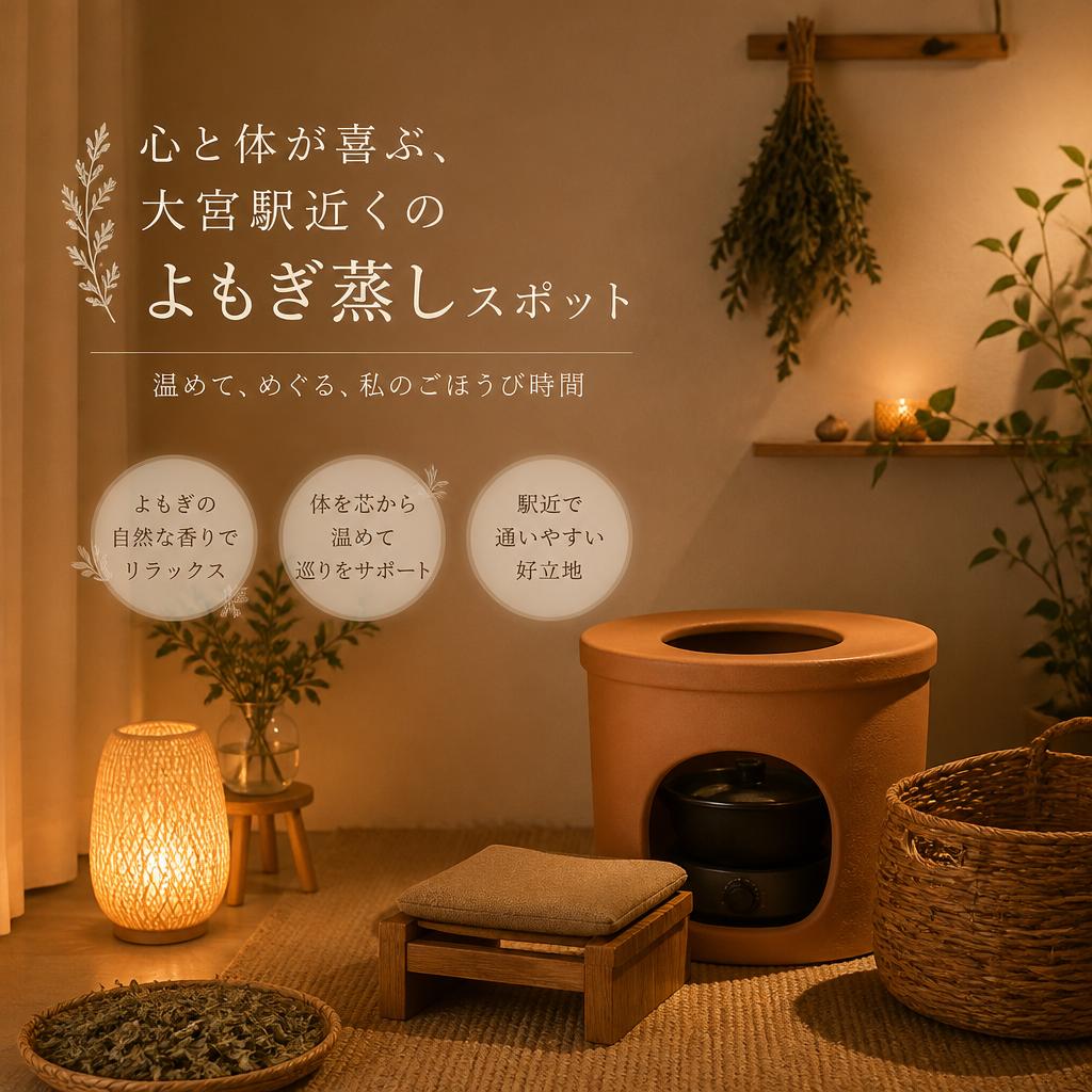 心と体が喜ぶ、大宮駅近くのよもぎ蒸しスポット