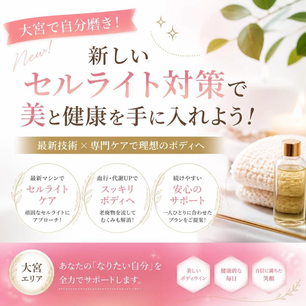 大宮で自分磨き！新しいセルライト対策で美と健康を手に入れよう！