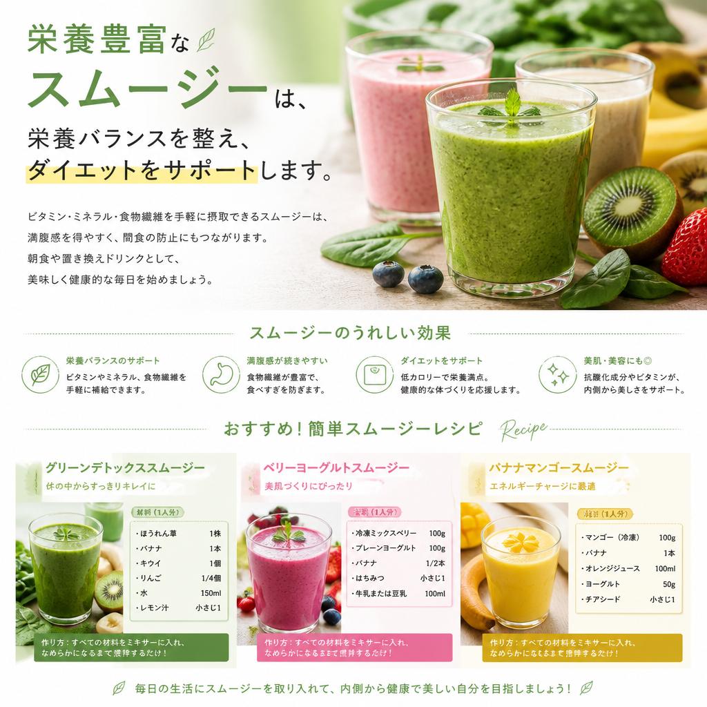 理想の体型への第一歩：スムージーの重要性