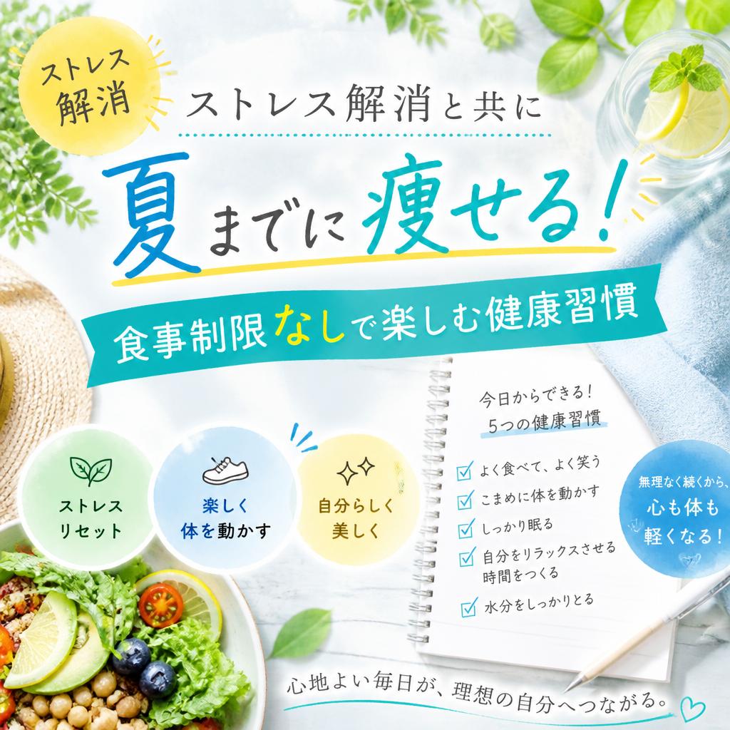 ストレス解消と共に夏までに痩せる！食事制限なしで楽しむ健康習慣