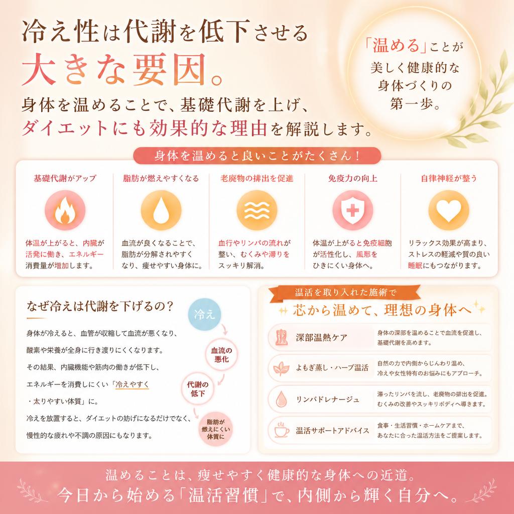 冷え性改善で代謝を促進