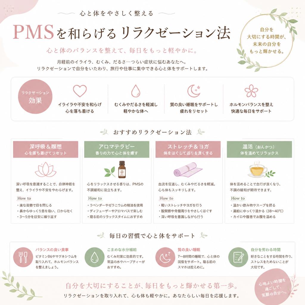 4. PMSの悩みを軽減するリラックス法