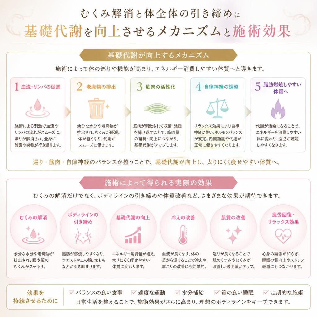 むくみ解消と引き締めのメカニズム