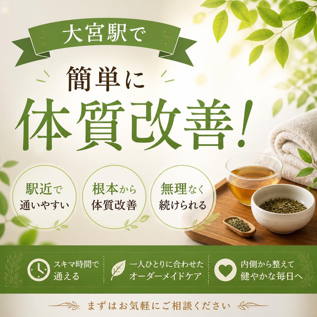 大宮駅周辺で簡単に体質改善！