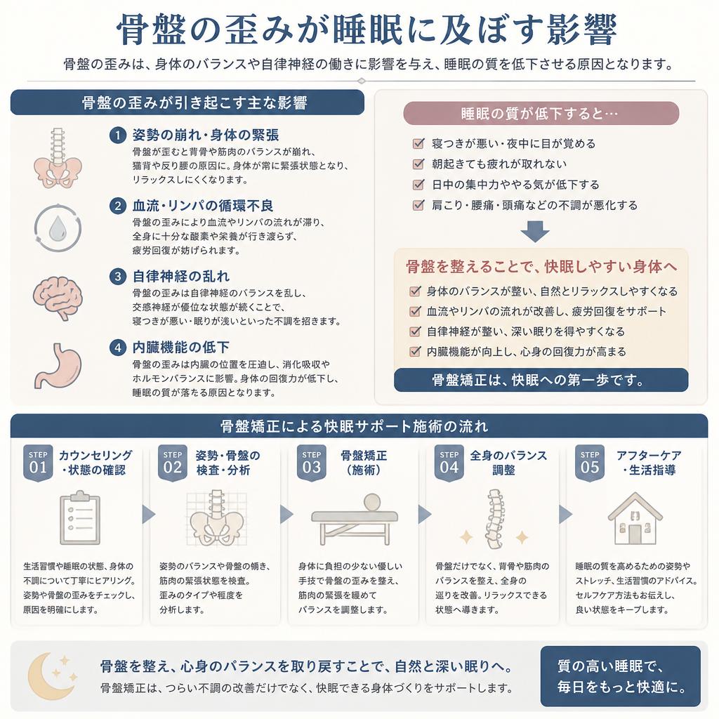 骨盤矯正で快眠体験を