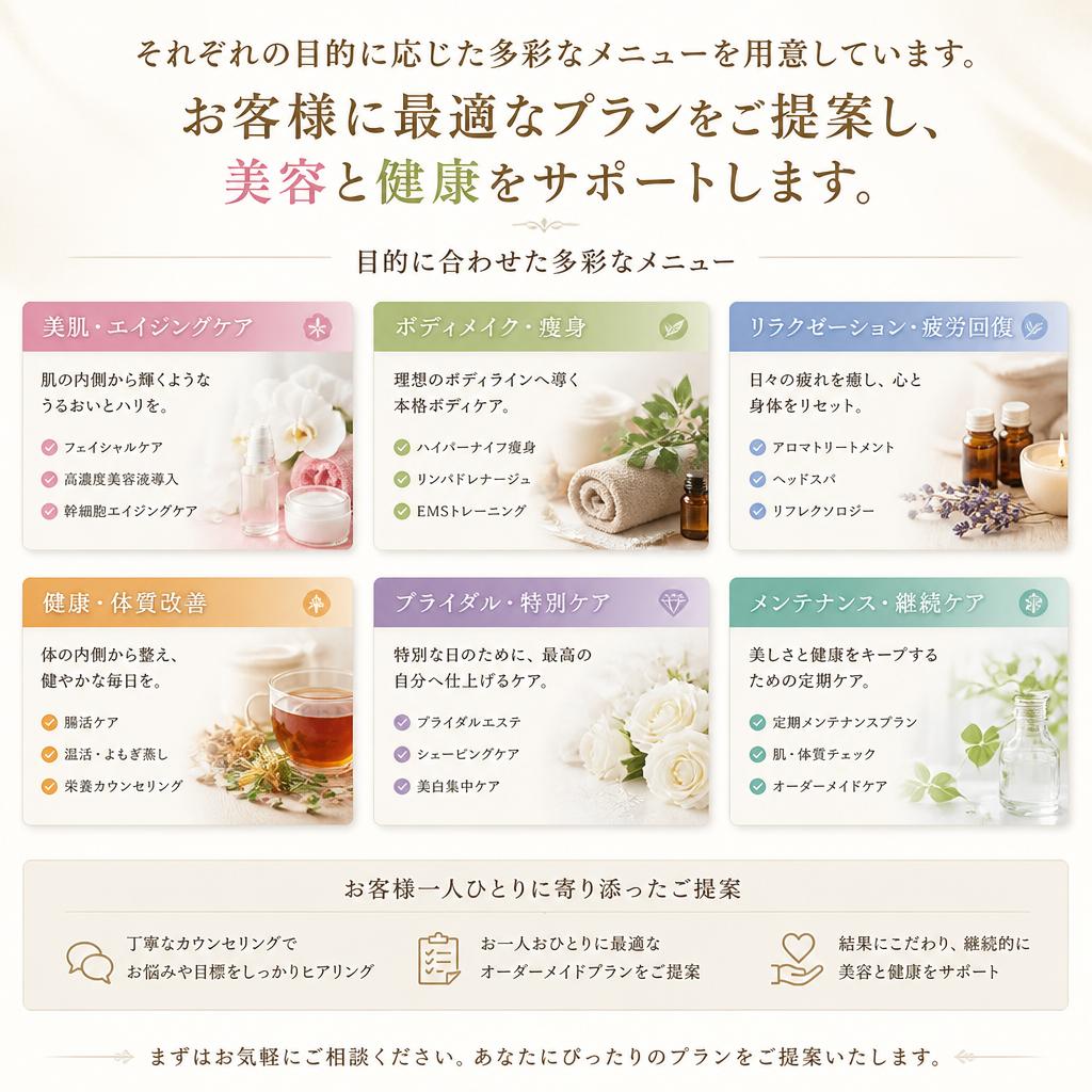 4. 目的別メニューの紹介