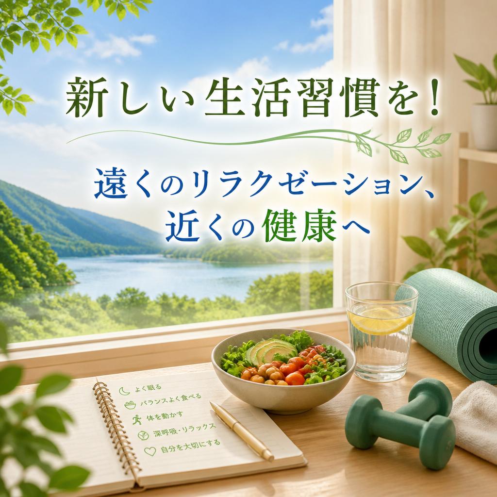新しい生活習慣を！ 遠くのリラクゼーション、近くの健康へ