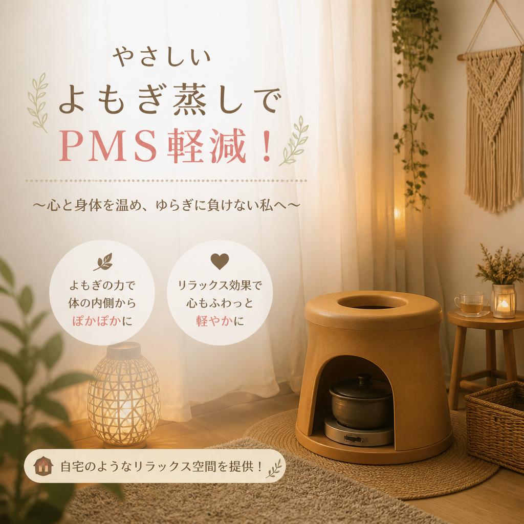 やさしいよもぎ蒸しでPMS軽減！自宅のようなリラックス空間を提供！
