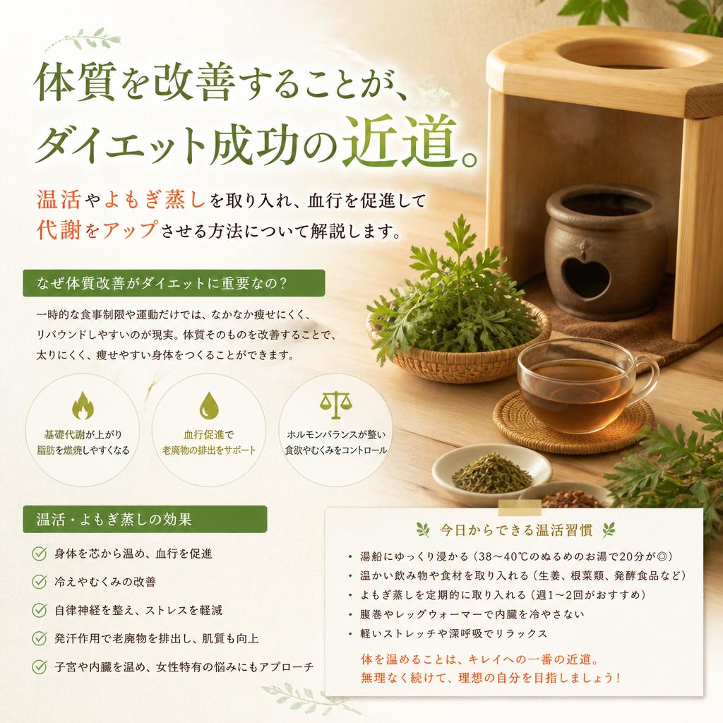 体質改善でダイエット効果をアップ