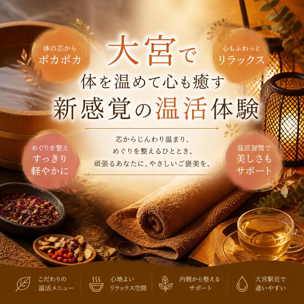 大宮で体を温めて心も癒す新感覚の温活体験
