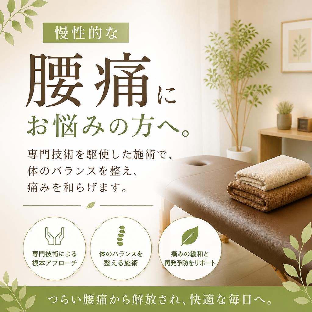 3. 腰痛解消と体のバランス調整