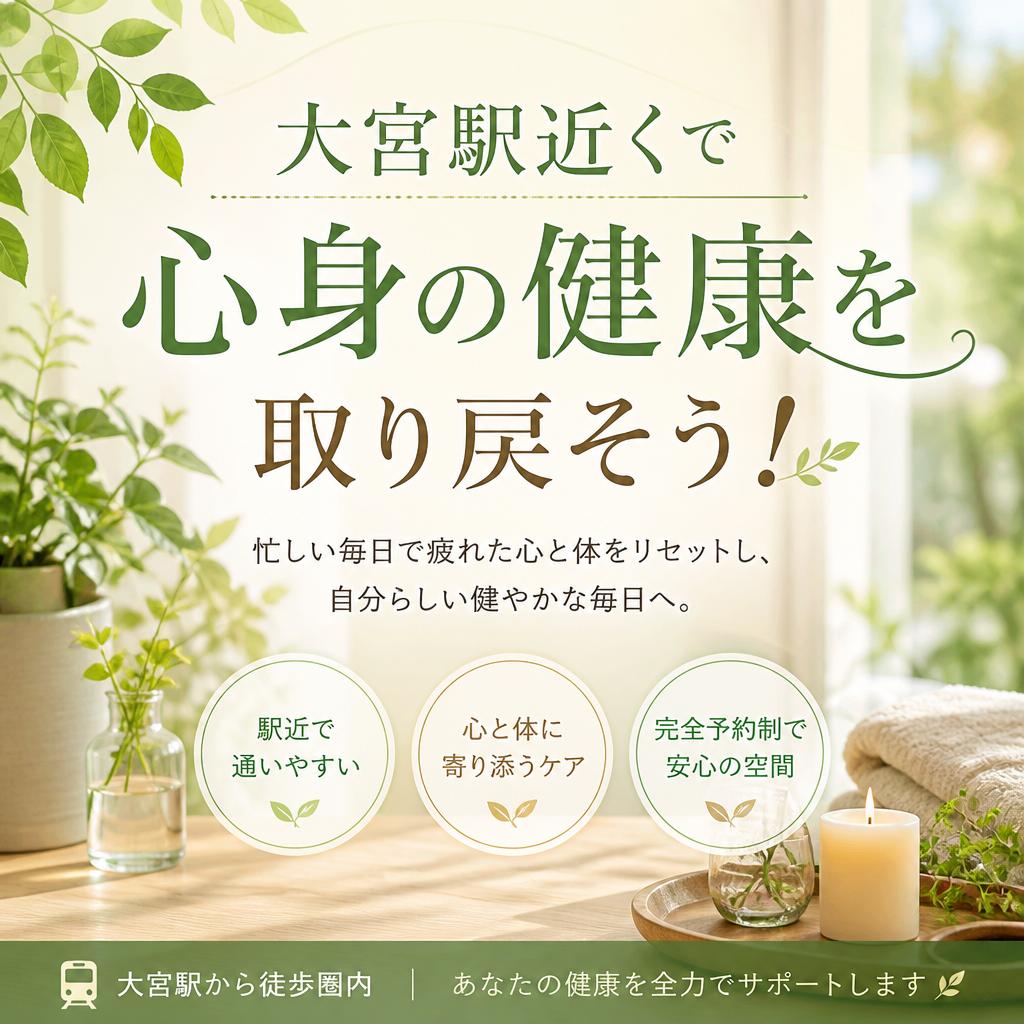 大宮駅近くで心身の健康を取り戻そう！