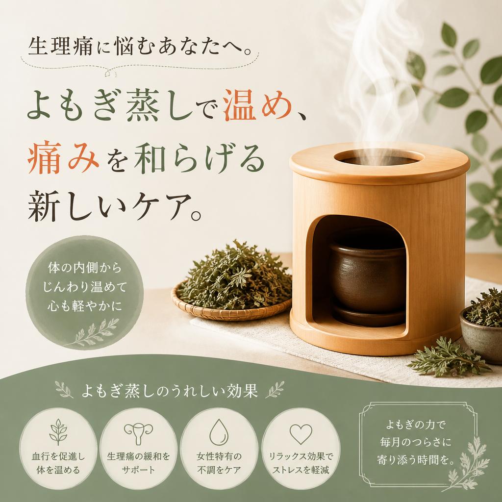生理痛に悩むあなたへ。よもぎ蒸しで温め、痛みを和らげる新しいケア。