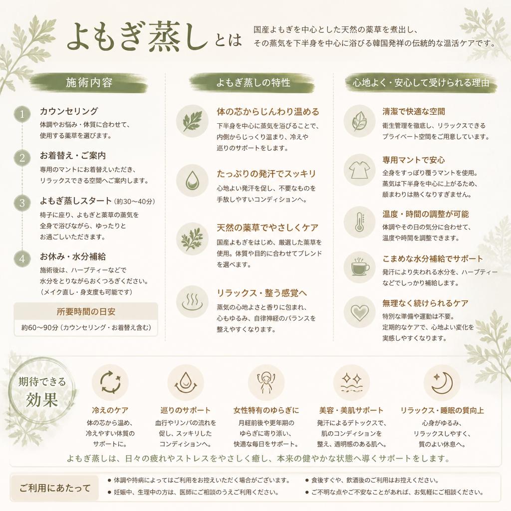 3. よもぎ蒸しの魅力