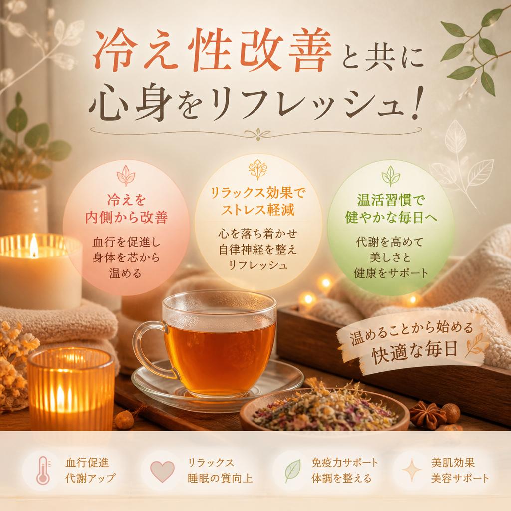 冷え性改善と共に心身をリフレッシュ！