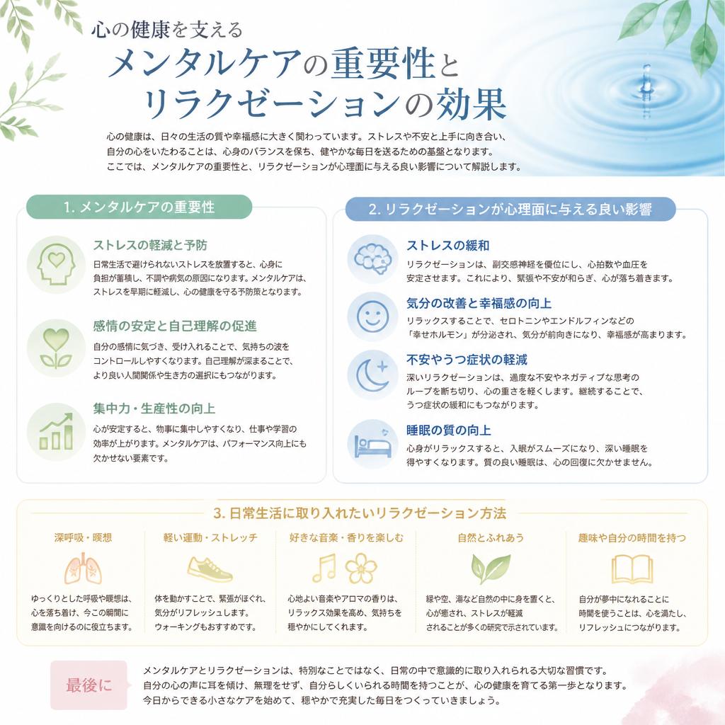 メンタルケアとその効果