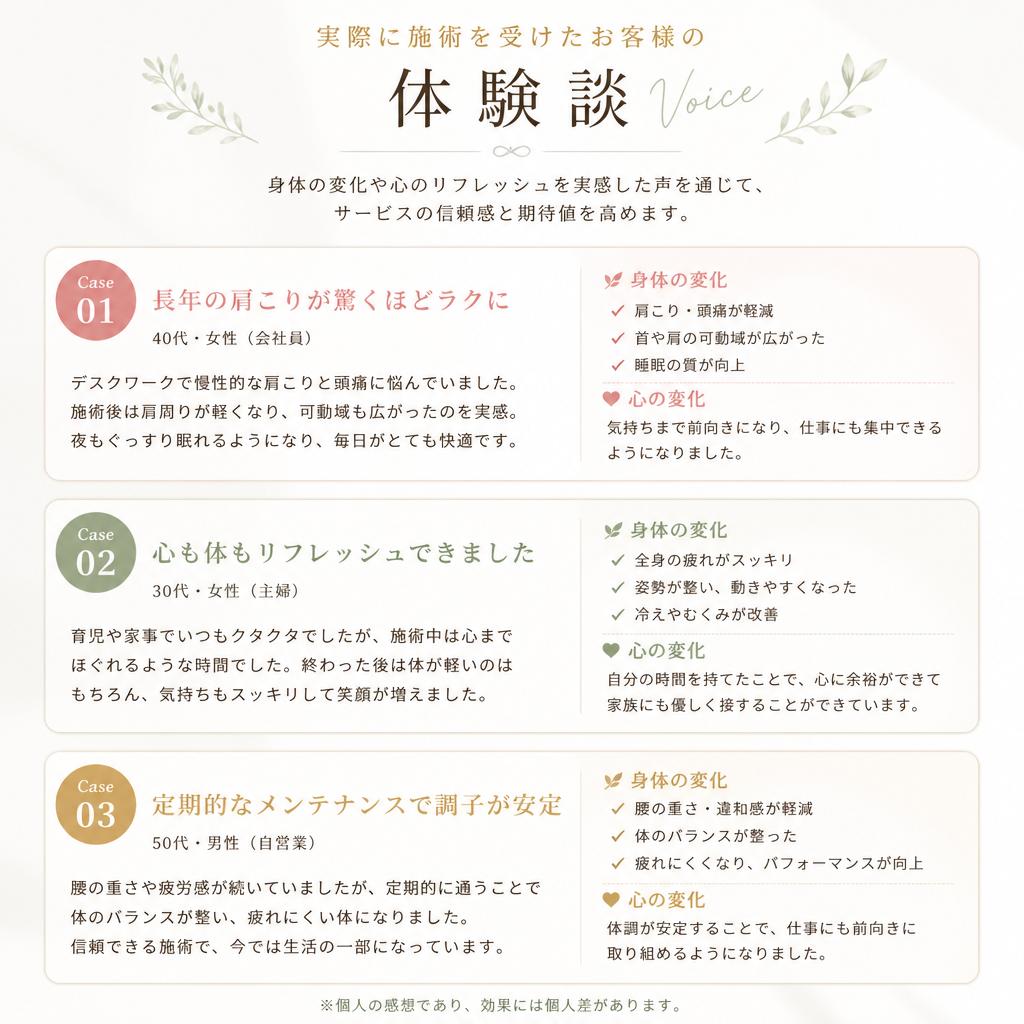 4. お客様の体験談