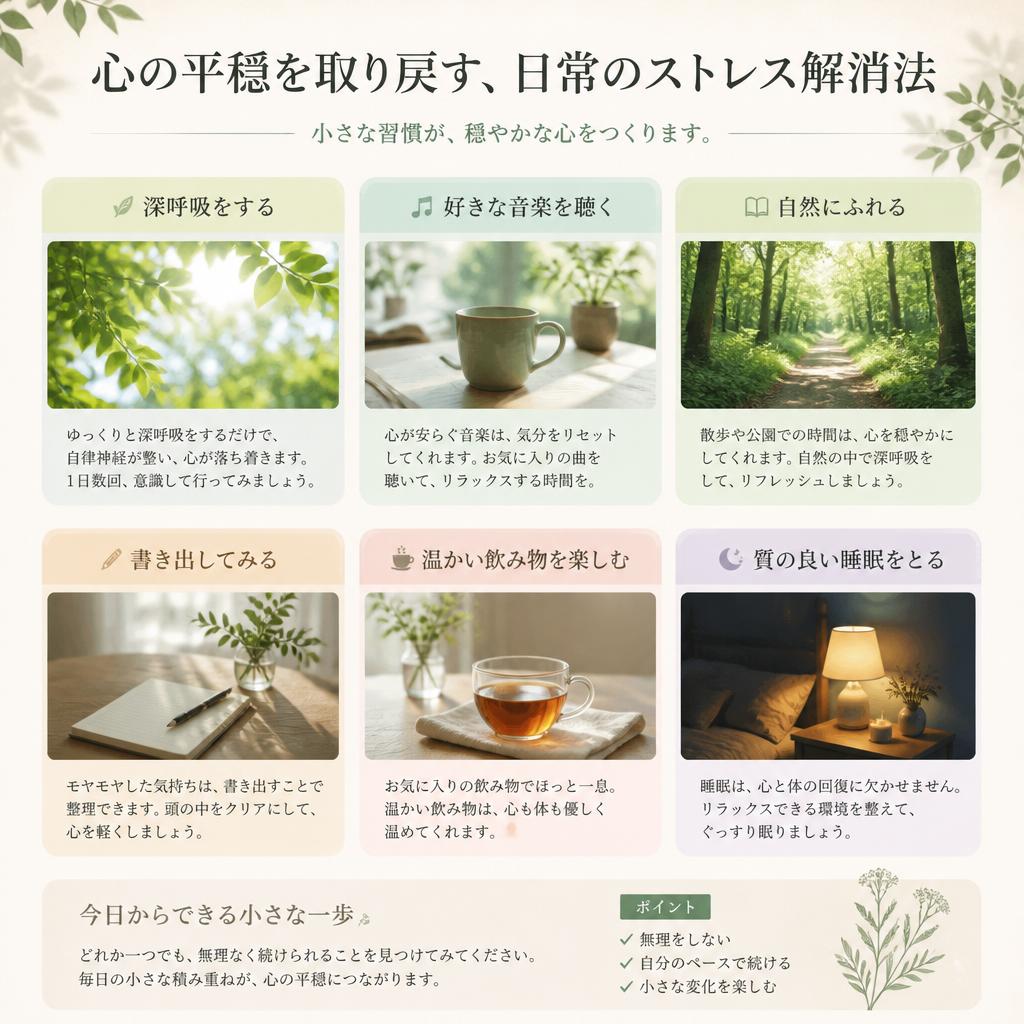 心の平穏を取り戻す、日常のストレス解消法