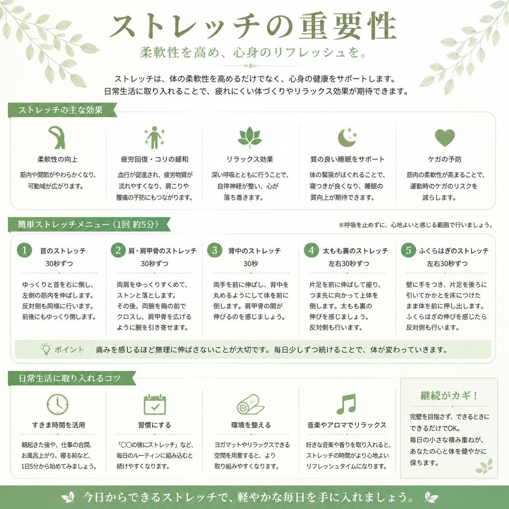ストレッチでの疲労回復