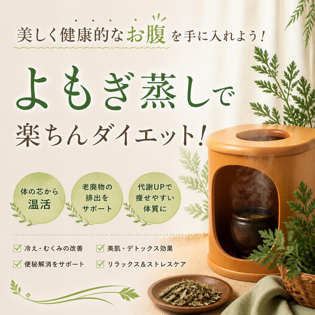美しく健康的なお腹を手に入れよう！よもぎ蒸しで楽ちんダイエット！